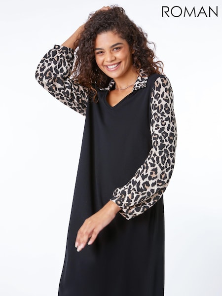 Roman Black 2 in 1 Swing Dress with Shirt (Q64886) | €26