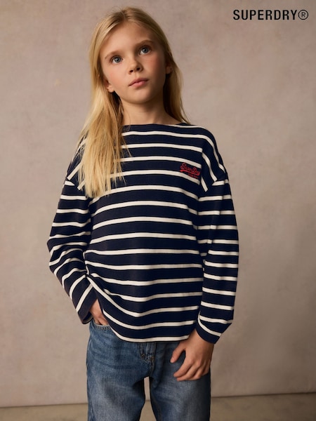 Superdry Navy Long Sleeve Striped T-Shirt (Q65720) | ₪80 - ₪111