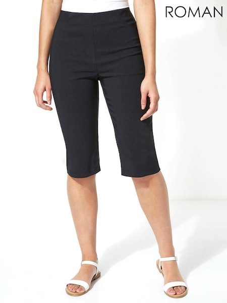 Roman Black Knee Length Stretch Shorts (Q65733) | €50