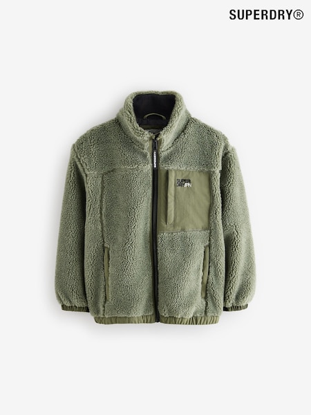 Superdry Green Borg Zip Through Jacket (Q65749) | €71 - €78