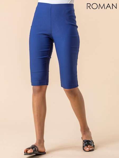 Roman Light Blue Knee Length Stretch Shorts (Q65750) | €40