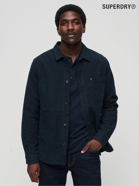 Albastru - Cămașă tip jachetă din moleskin Superdry The Merchant Store (Q66017) | 373 LEI