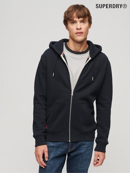 Superdry Black Chrome Essential Logo Zip-Up Hoodie (Q66020) | SGD 0