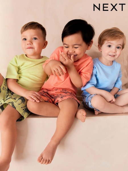 Pisane dinozavri - 100% Cotton Short Woven Bottoms Pyjamas 3 Pack (9mths-12yrs) (Q66056) | € 23 - € 29