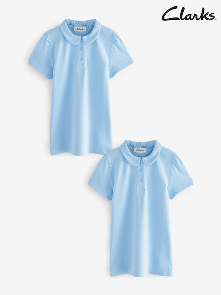 Azul - Clarks Girls Short Sleeve School Shirts 2 Pack (Q66205) | 17 € - 27 €