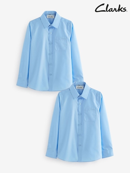 Albastru - Clarks Clarks Boys School Shirts 2 Pack (Q66224) | 83 LEI - 114 LEI