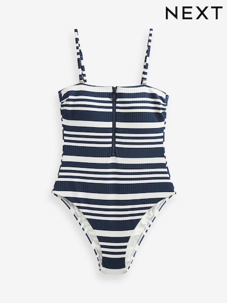 Zip Tummy Shaping Control Bandeau Swimsuit (Q66338) | ‏94 د.إ.‏