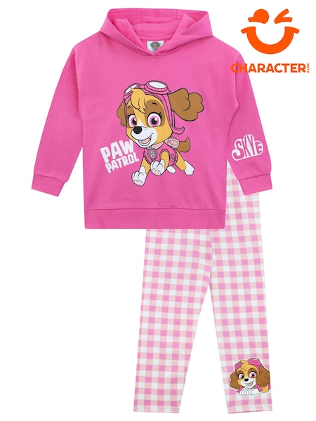 Character Pink Girls Paw Patrol Skye 100% Cotton Hoodie and Leggings Set (Q66377) | 114 QAR
