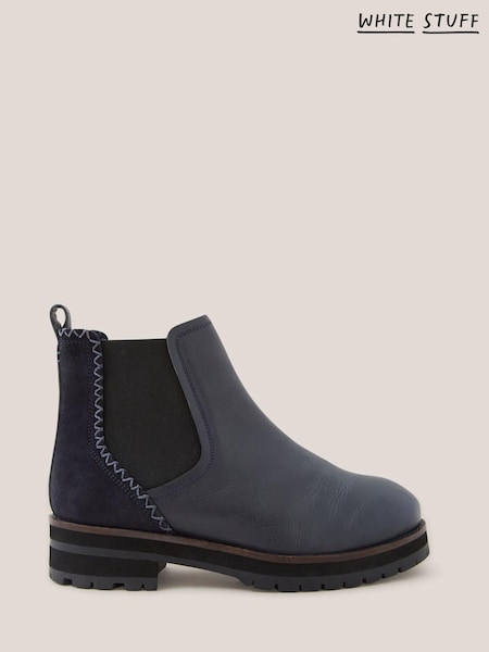 White Stuff Blue Wide Fit Leather Chelsea Boots (Q66379) | €25