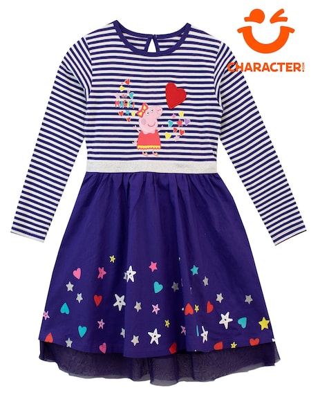 Character Blue 100% Cotton Peppa Pig Party Dress (Q66421) | 114 QAR