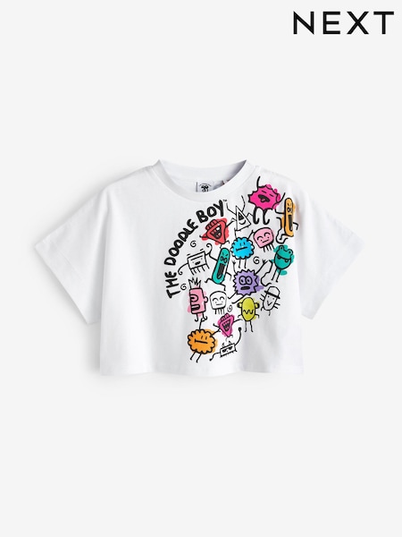 White Doodle Boy Artist Boxy T-Shirt (3-16yrs) (Q66428) | € 8 - € 10
