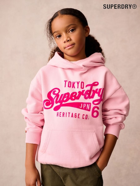 Розовый - Superdry Logo Hoodie (Q66457) | €35 - €44