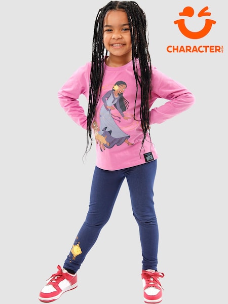 Character Purple 100% Cotton Wish Long Sleeve Top and Legging Set (Q66463) | AED61