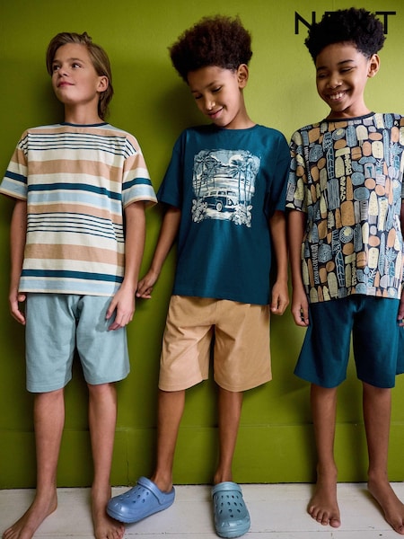 Mornariška/kamelje palmovo drevo - 100% Cotton Short Pyjamas 3 Pack (6-16yrs) (Q66475) | € 24 - € 31