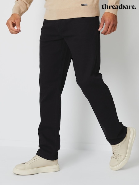 Negru - Normală - Blugi drepți din material stretch Threadbare (Q66484) | 186 LEI