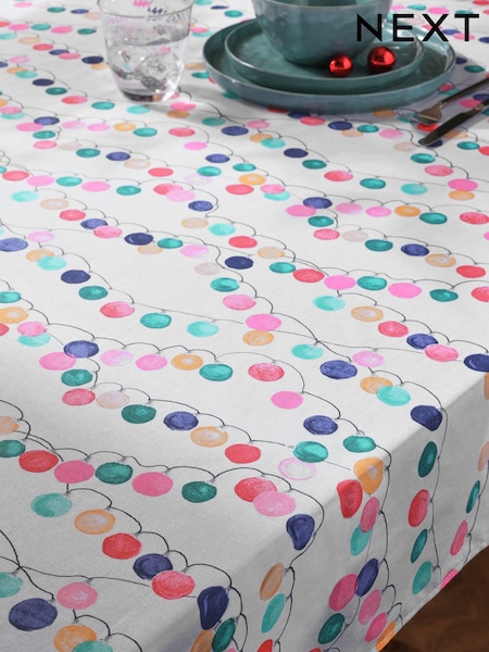 Multi Christmas Lights Wipe Clean Tablecloth (Q66525) | €12 - €13
