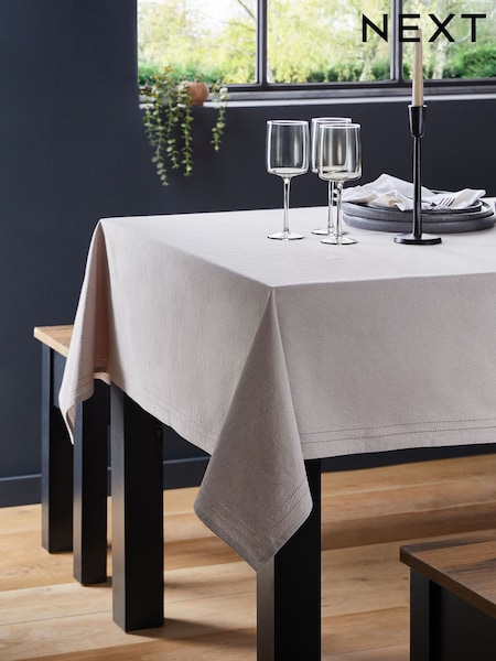 Grey Linen Look 100% Cotton Table Cloth (Q66528) | €21 - €27