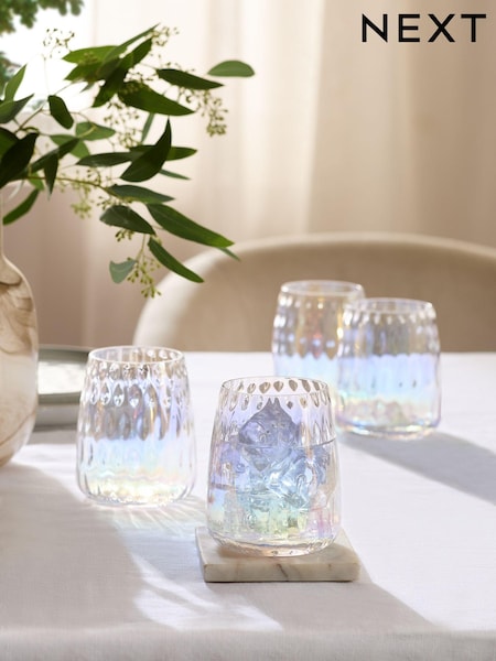 Set of 4 Iridescent Alessia Tumbler Glasses (Q66586) | $41