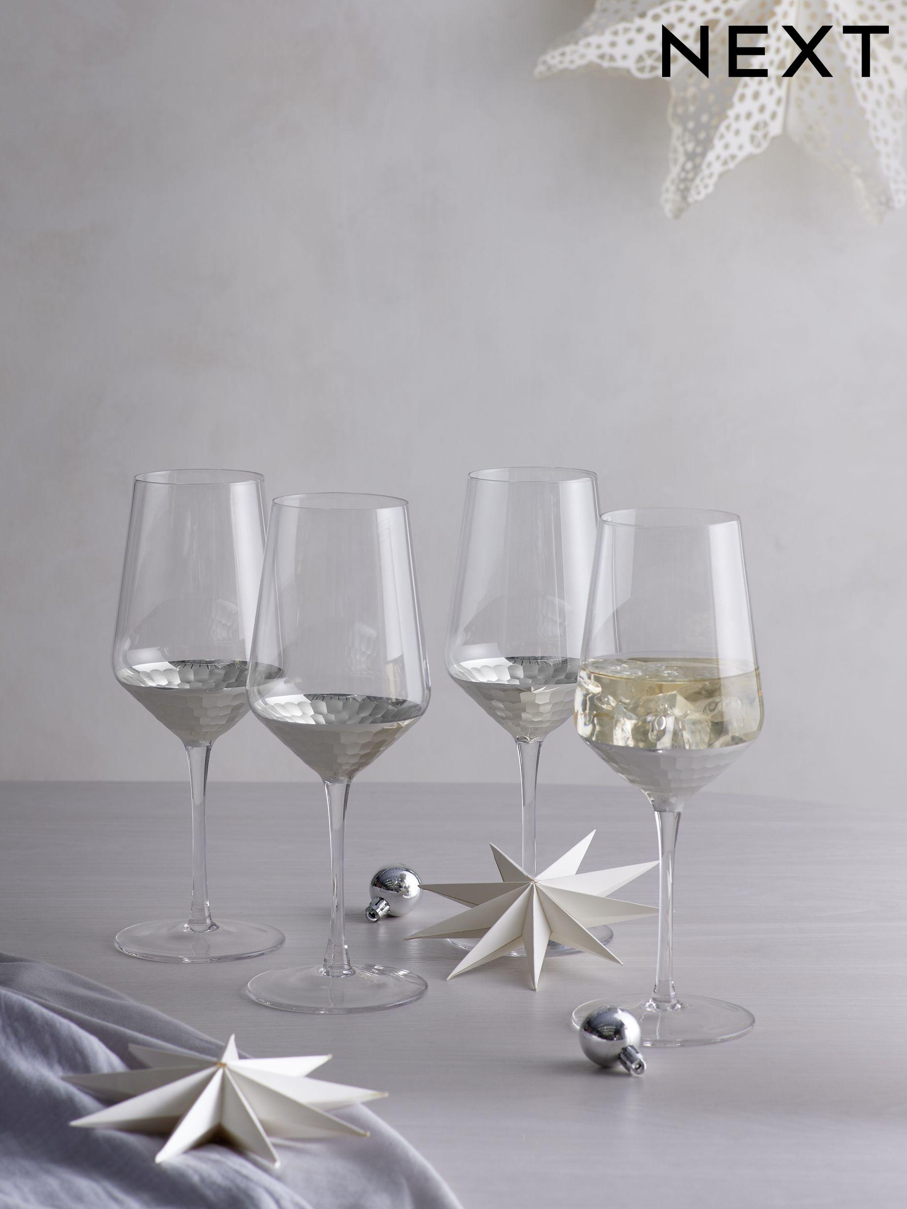 Silver Plain Wine Glasses Kitchen Next Luxembourg