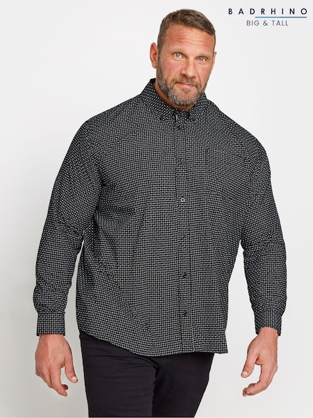 BadRhino Big & Tall Black 100% Cotton Poplin Shirt (Q66608) | €43