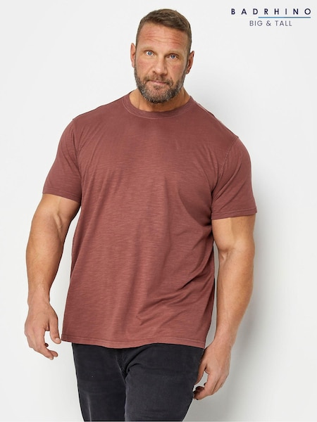 BadRhino Big & Tall Red 100% Cotton Crew Neck Slub T-Shirt (Q66624) | €12
