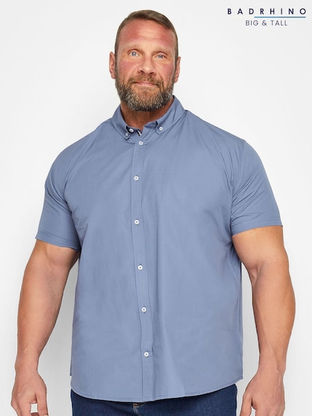 Blau - BadRhino Big & Tall Kurzarmhemd aus 100% Baumwollpopeline (Q66629) | 37 €
