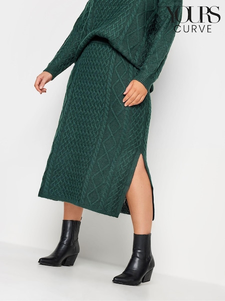 Yours Curve Green Cable Skirt (Q66801) | €19
