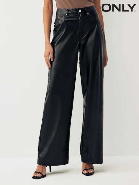 ONLY Wide Leg Faux Leather Trousers (Q67066) | 16 €
