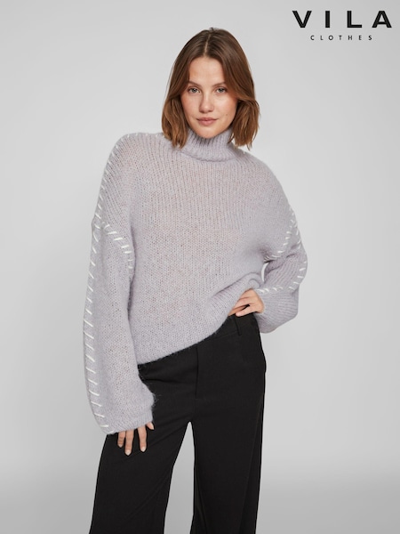 VILA High Neck Stitch Detail Jumper (Q67076) | 175 LEI