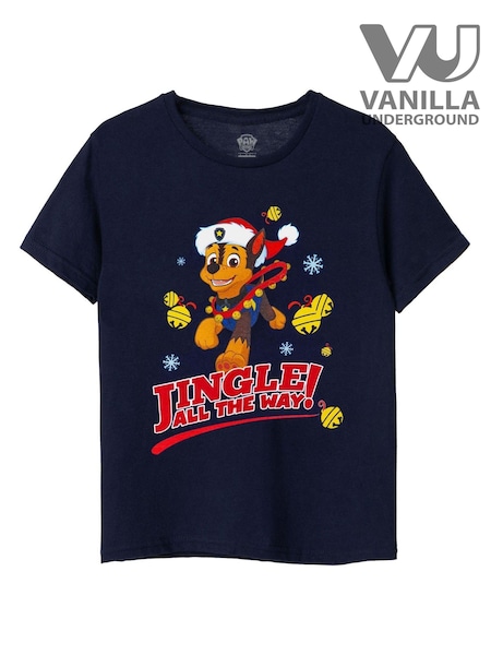 Vanilla Underground Blue Paw Patrol Boys Christmas 100% Cotton T-Shirt (Q67078) | €19