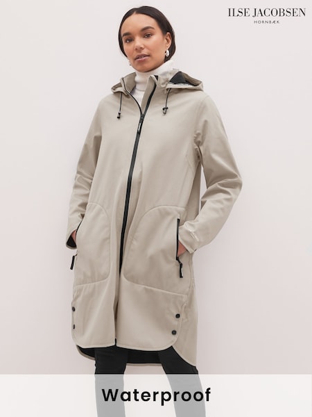 שמנת - Ilse Jacobsen Waterproof A Line Softshell Raincoat (Q67089) | ‏1,323‏₪
