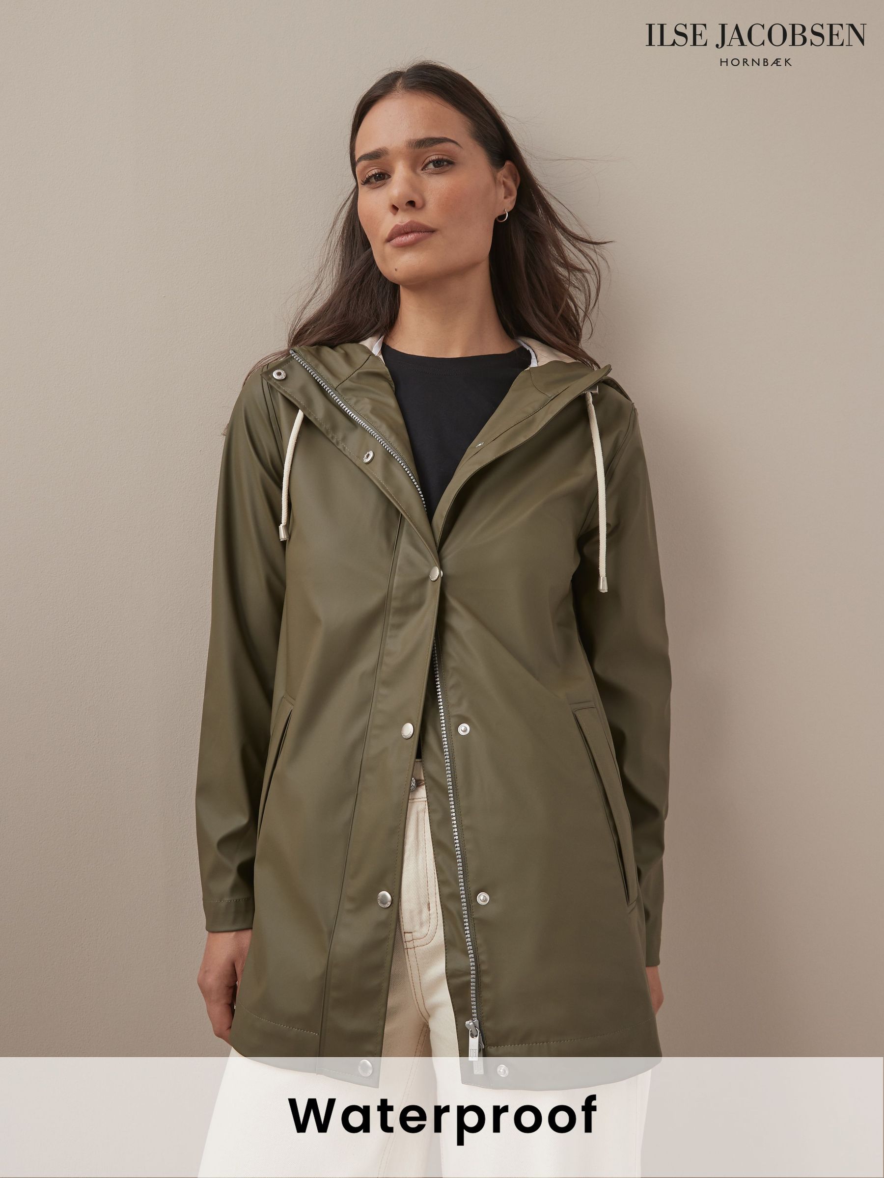 Women's short raincoat with hood hot sale