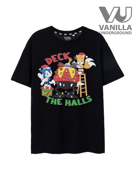 Negru Sonic - Tricou pentru bărbați Vanilla Underground de Crăciun 100% bumbac (Q67106) | 164 LEI