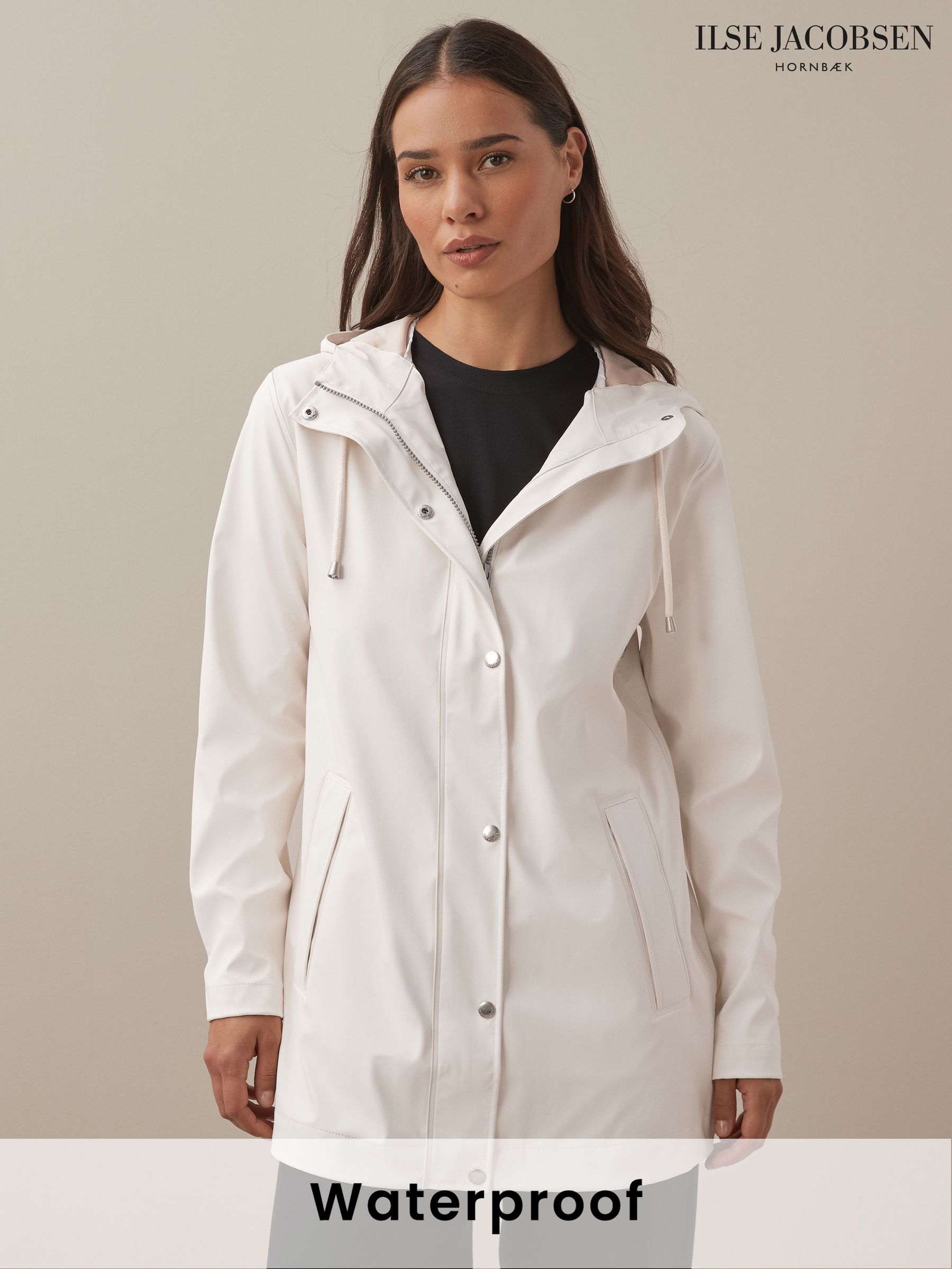 Womens white rain mac top