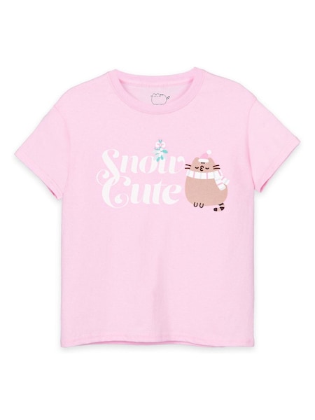 Vanilla Underground Pink Pusheen Girls Christmas 100% Cotton T-Shirt (Q67124) | €13