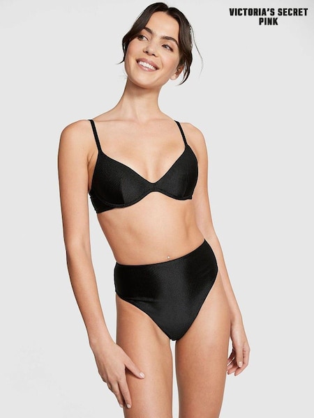 Victoria's Secret Pink Pure Black High Waisted Bikini Bottom (Q67203) | €15