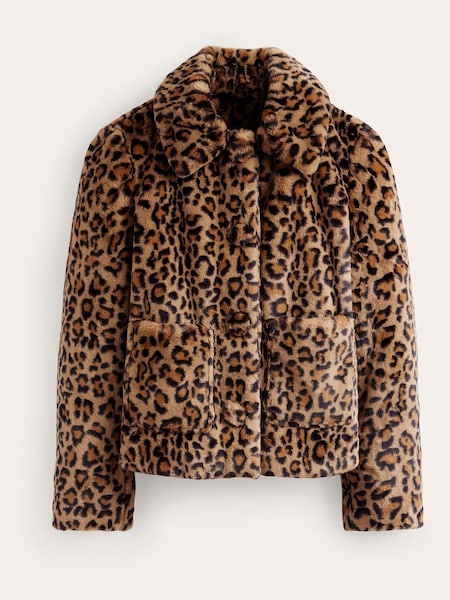 Boden Animal York Faux-Fur Coat (Q67217) | €130