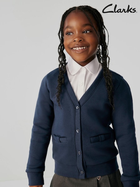 Clarks Navy Girls Bow Sweat School Cardigan (Q67222) | €17 - €23