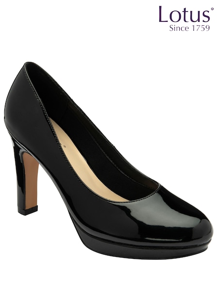 Lotus Black Round Toe Court Shoes (Q67224) | 272 QAR