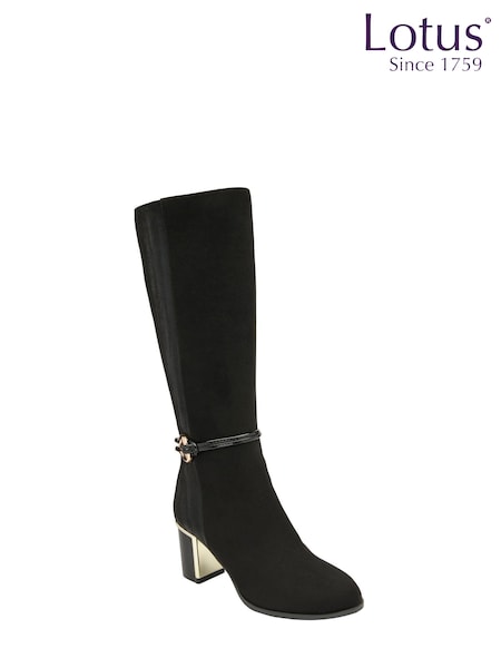 Lotus Black Leg Boots (Q67226) | 371 QAR