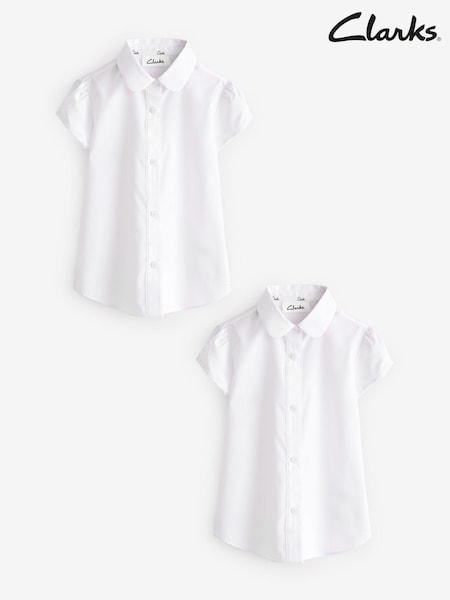Blanco - Clarks Girls School Shirts 2 Pack (Q67297) | 20 € - 30 €