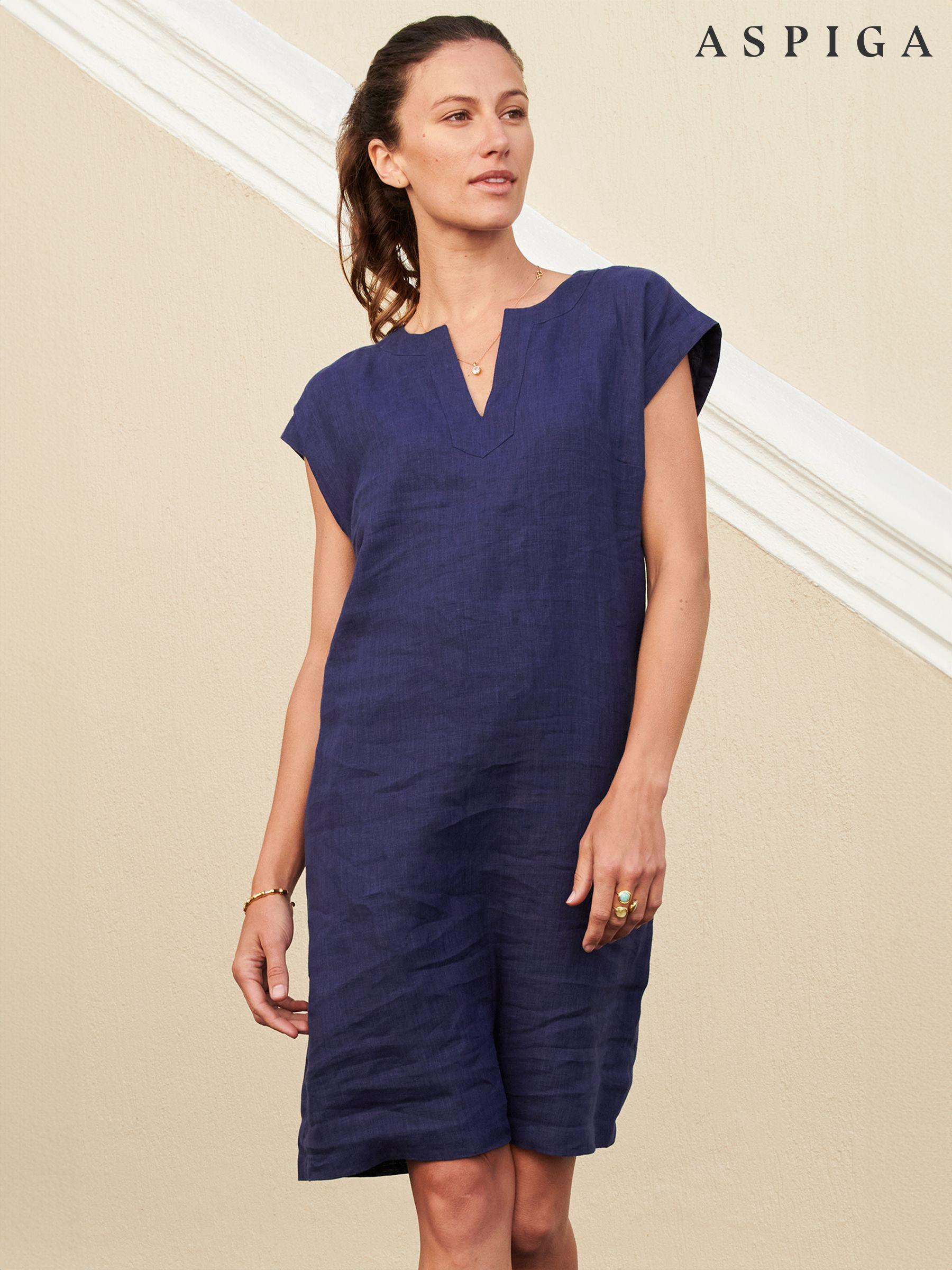 Women s Aspiga Blue Summer Dress V Neck Dresses Next Luxembourg