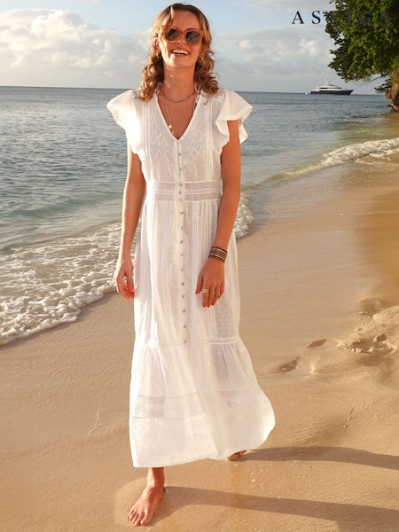 Белый - Aspiga Nyla Beach 100% Cotton Kaftan (Q67375) | €186