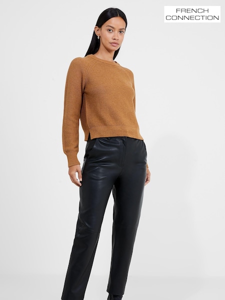 French Connection Black Leather Connie Trousers (Q67410) | 1,138 QAR
