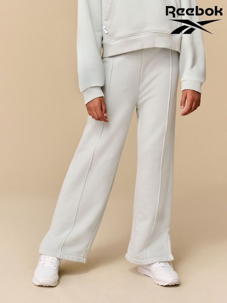 Reebok Girls Washed Light Blue 100% Cotton Wide Leg Joggers (Q67651) | €22.50 - €31