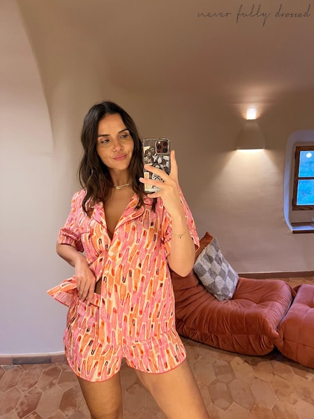 Never Fully Dressed Sparkle Cotton Short Set Pyjama (Q67768) | 175 LEI