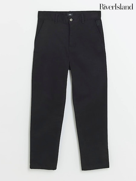 River Island Black Boys Smart Chino 100% Cotton Trousers (Q67920) | €10 - €13