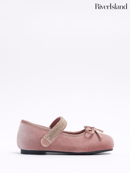 وردي - باليرينا مخططة مخملية للبنات من River Island (Q68003) | ‏5 ر.ع.‏