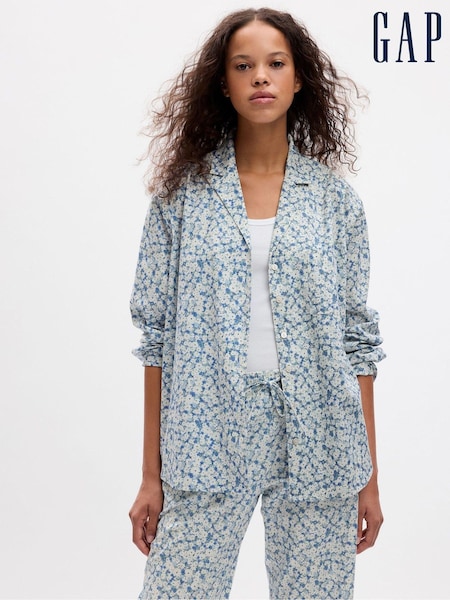 Gap Blue Ditsy Floral Poplin Pyjama Shirt (Q68126) | €15