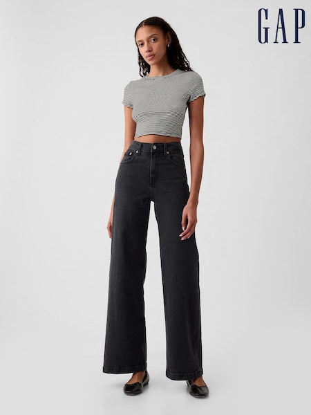 Gap Black High Waisted Stride Wide-Leg Jeans (Q68132) | €72